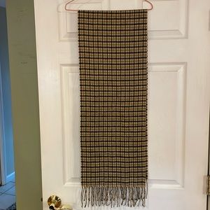 Cashmere feel beige, brown, gray stripe scarf